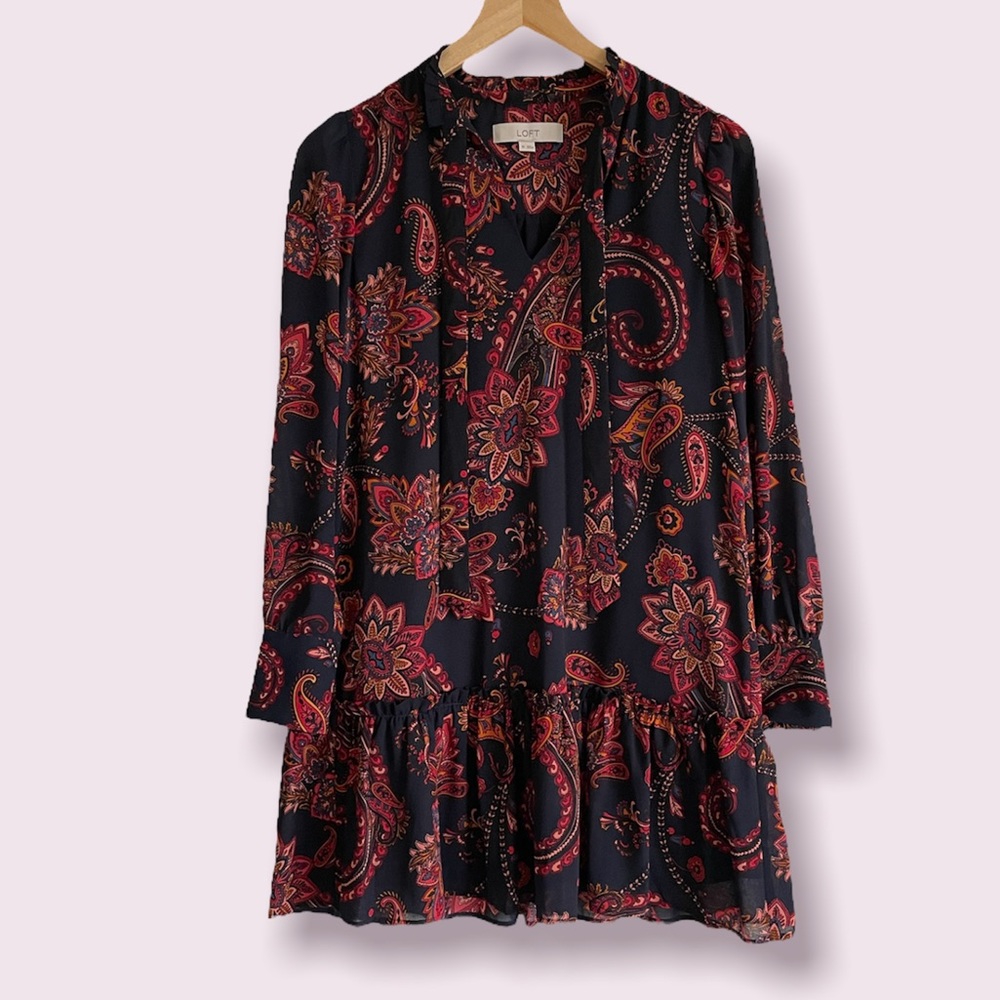 LOFT || paisley baby doll dress